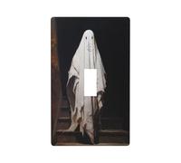 Ghost Stands at The Top of Stairs Light Switch Cover Decorative Single Toggle 1 Gang Wall Plate for Kitchen Farmhouse Bedroom Bathroom Art Decor