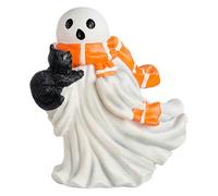 Ghost Statue - Desktop Halloween Standue Craft - Resin Ghost Cat Figurine for Window Sill Vanity Table BOOKSHELF NIGHT STANDARD REMAINING Display Cabinet