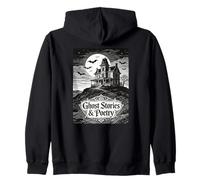 Ghost Stories and Poetry Haunted House Bats Gothic Poet Zip Hoodie