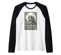 Ghost Stories and Poetry Victorian Haunted House Gothic Raglan Baseball Tee