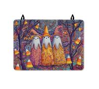 Ghost Stove Top Cover for Electric Stove, Halloween Fanciful Candy Corn Tree Halloween Violet Washable Electric Top Cover Protector Cabin Kitchen Decor 28x20 Inch