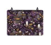 Ghost Stove Top Cover for Electric Stove, Halloween Fanciful Cauldron Grave Halloween Violet Waterproof Kitchen Cover for Counter Space Extension Cabin Kitchen Decor 28x20 Inch