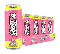 GHOST Sugar-Free Energy Drink - 12-Pack, Sour Pink Lemonade, 500ml Cans - No Artificial Colours - 160mg Natural Caffeine, L-Carnitine & Taurine - Gluten-Free & Vegan Fizzy Drinks