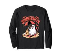 Ghost Summerween Sandcastle Beach Halloween Summer Scary Fun Long Sleeve T-Shirt