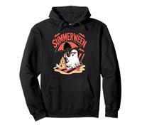 Ghost Summerween Sandcastle Beach Halloween Summer Scary Fun Pullover Hoodie