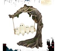 Ghost Swing - Halloween Ghost On Tree Swing - Cute Resin Figurine Ornaments Scary Desktop Decorative Accessories For Table Fireplace Yard Haunted Mantel Porch Party