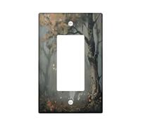 Ghost Swing Light Switch Cover Plates/Outlet Covers, Foggy Forest Halloween Decor, Thermoplastic Wall Plates, Standard Size Single Rocker