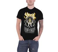 Ghost T Shirt Wegner Gold Band Logo Design Official Mens New Black