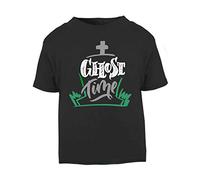 Ghost time Grave Stone [HALLO19] Short Sleeve Cotton Toddler t Shirt, 1-2 Years, Black