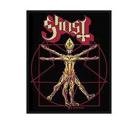 Ghost Patch The Vitruvian Ghost - Woven sew-on, 100% polyester, multicolour, Unisex, 10 x 7.5 cm