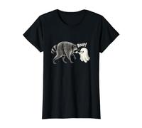 Ghost Touching Jimothy Short Spine Raccoon Nose Halloween Value Graphic T-Shirt, Women, Black, L