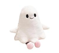 Ghost Toy - Soft White Plush Fabric Spirit, Halloween Stuffed Doll Sculpture, Cute Scary Figure Ornament, Gothic Spooky Home Bedding Accents, Birthday Gift - For Kids Bedroom