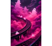 Ghost Train 120 Piece Jigsaw Puzzles for Adults, Challenging and Brainteasing, Difficult Puzzles, Puzzle 120 Pieces
