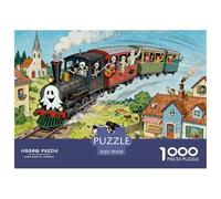 Ghost Train Ride Wooden Jigsaw Puzzle Waterproof 1000 Piece Puzzles for Adults Challenging And Brainteasing Home Decoration