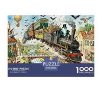 Ghost Train Ride Wooden Jigsaw Puzzle Waterproof 1000 Piece Puzzles for Adults Gifts Colourful Educational Games