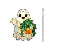 Ghost Tree Ornaments | Reading Ghost Halloween Tree Ornaments | 2D Acrylic Sign Halloween Decorations for Indoor Outdoor Window Door Fireplace Balcony Car Backpack Shop Hotel