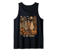 Ghost Trio Halloween Pumpkin Corn Maze Vintage Fall Design Tank Top