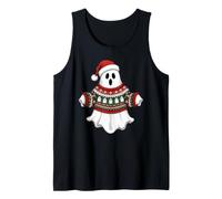Ghost Ugly Sweater Santa Hat Christmas Halloween Tank Top