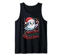Ghost Under Mistletoe Christmas Cute Halloween Fun Holiday Tank Top