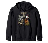 Ghost Vampire Zombie Skeleton Pumpkin Scarecrow Halloween Zip Hoodie