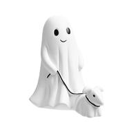 Ghost Walking Dog Statue Light, Ghost Walking His Ghost Dog, LED Lamp, Halloween Figurine with USB, Small Night Light