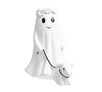 Ghost Walking Dog Statue Light, Ghost Walking His Ghost Dog, LED Lamp, Halloween Figurine with USB, Small Night Light