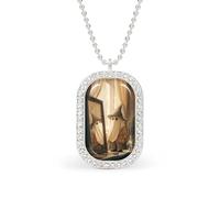 Ghost Wearing An Wizard Hat Rectangle Pendant Necklace Silver Women Jewelry Alloy Keychain Tag Jewelry
