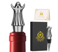 Ghost Wine Bottle Stoppers, Halloween Decorations, Designed for Wine, Prosecco & Champagne, Funny Gifts for Women, Perfect for Wine Enthusiasts and Halloween, Christmas Parties, Gift Set with Box