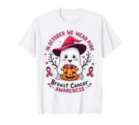 Ghost Witch Breast Cancer Awareness in octobre we wear Pink T-Shirt