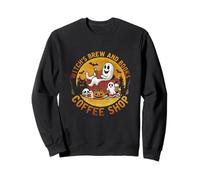 Ghost Witch's Brew And Book Coffee-Shop Halloween Costume Sweatshirt