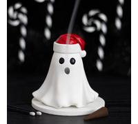 Ghost With Santa Hat Tealight And Incense Cone Holder