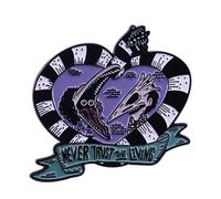 Ghost with the Most Never Trust the Living Sandworm Adam Barbara Scary Face Ghost Husband Wife Horror Comedy Movie 1.75" Enamel Pin Badge