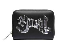Ghost Women's Chrome Logo Faux Leather Zip Top Purse in Black