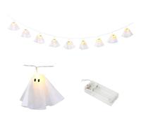 Ghost Wreath, Handmade LED Ghost String Lights Banner, LED Lamp 6.5 Feet for Halloween Decor Home Party Porch Haunted House Outdoor Indoor Kitchen Mantle