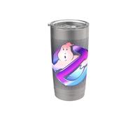 Ghostbusters 80s Cyber Chrome Metallic Grid No-Ghost Stainless Steel Insulated Tumbler
