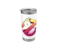 Ghostbusters 80s Synthwave Outrun Sunset No-Ghost Vintage Stainless Steel Insulated Tumbler