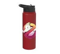 Ghostbusters 80s Synthwave Outrun Sunset Vintage No-Ghost Stainless Steel Insulated Water Bottle