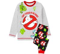 Ghostbusters Boy's Long Sleeve Long Leg Pyjama Set | Grey | Official Merch | Size: 9-10 Years Ghostbusters Grey 9-10 Years