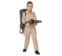 Smiffys Ghostbusters Child’s Costume, Jumpsuit with Inflatable Backpack, Officially Licensed Boilersuit with Ghostbusters Logos, Perfect for Halloween and 80s-Themed Family Fancy Dress