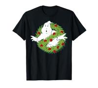 Ghostbusters Classic Logo Christmas Wreath Graphic Tee T-Shirt