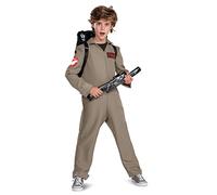 Ghostbusters Costumes for Kids, Official Ghostbusters Afterlife Movie Costume Jumpsuit with Inflatable Proton Pack, Classic Kids Size Small (4-6)