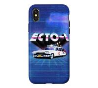 Ghostbusters Ecto 1 1984 80s Movie Car Synthwave Grid Chrome Case for iPhone X/XS