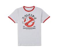 Ghostbusters EST. 1984 Unisex Ringer T-Shirt - White/Red in White | Size: Large Ghostbusters White L