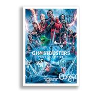Ghostbusters Frozen Empire Cast Signed Autograph Poster Photo Print Framed Memorabilia Gift Movie Film 2024 Paul Rudd Carrie Coon (A4 poster only)
