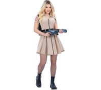 Smiffys Official Ghostbusters Ladies Costume Dress with Belt Womens Licensed Fancy Dress Outfit for Halloween Parties and Film Themed Events, Large