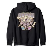 Ghostbusters Library Ghost Grey Lady Shush Sketch Text Books Zip Hoodie