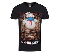 Ghostbusters Mens T-Shirt Marshmallow Man Cotton Black - XL