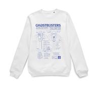 Ghostbusters Official PKE Schematic Sweatshirt - White | Size: Large Ghostbusters White L