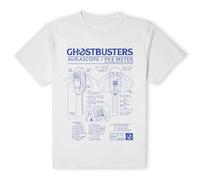 Ghostbusters Official PKE Schematic T-Shirt - White | Size: Medium Ghostbusters White M