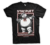 Ghostbusters Officially Licensed Stay Puft Marshmallows Mens T-Shirt (Black), Large